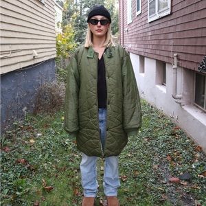 Military quilted puffer jacket
